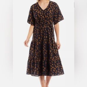 Trina Turk Black and Brown Midi Dress